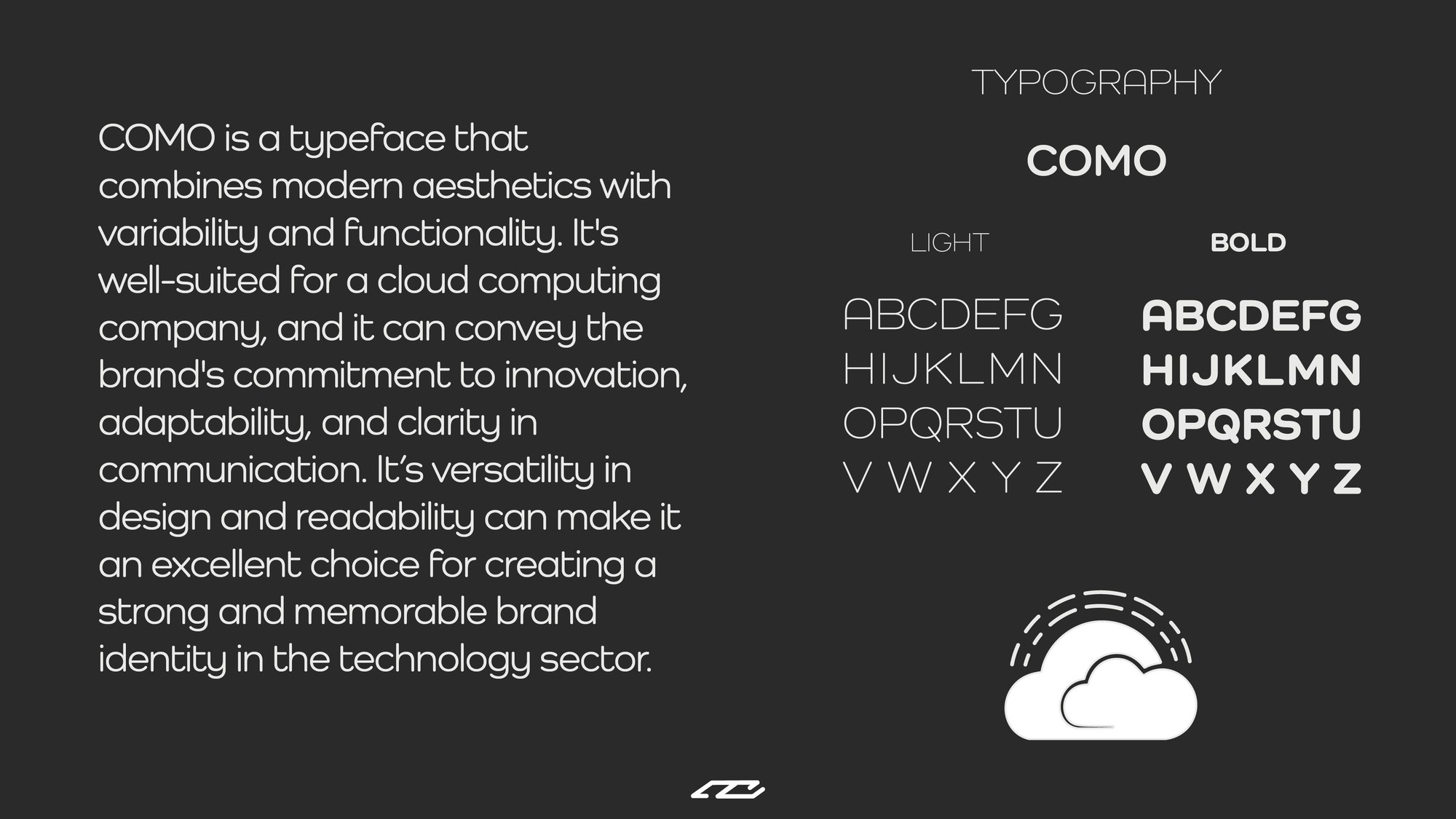 COMO typeface specimen for CloudCore.