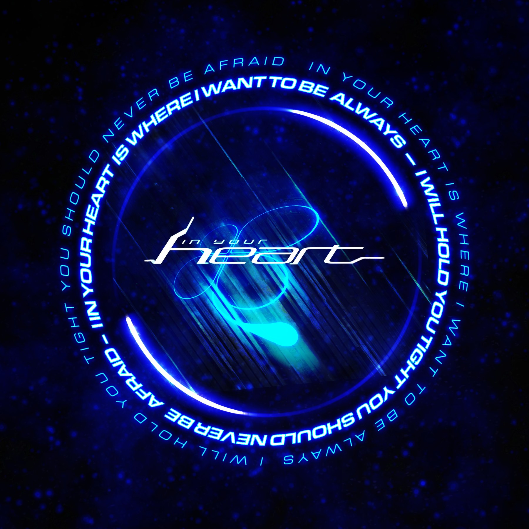 In Your Heart. Lucky Lab single cover with circular ring typography.