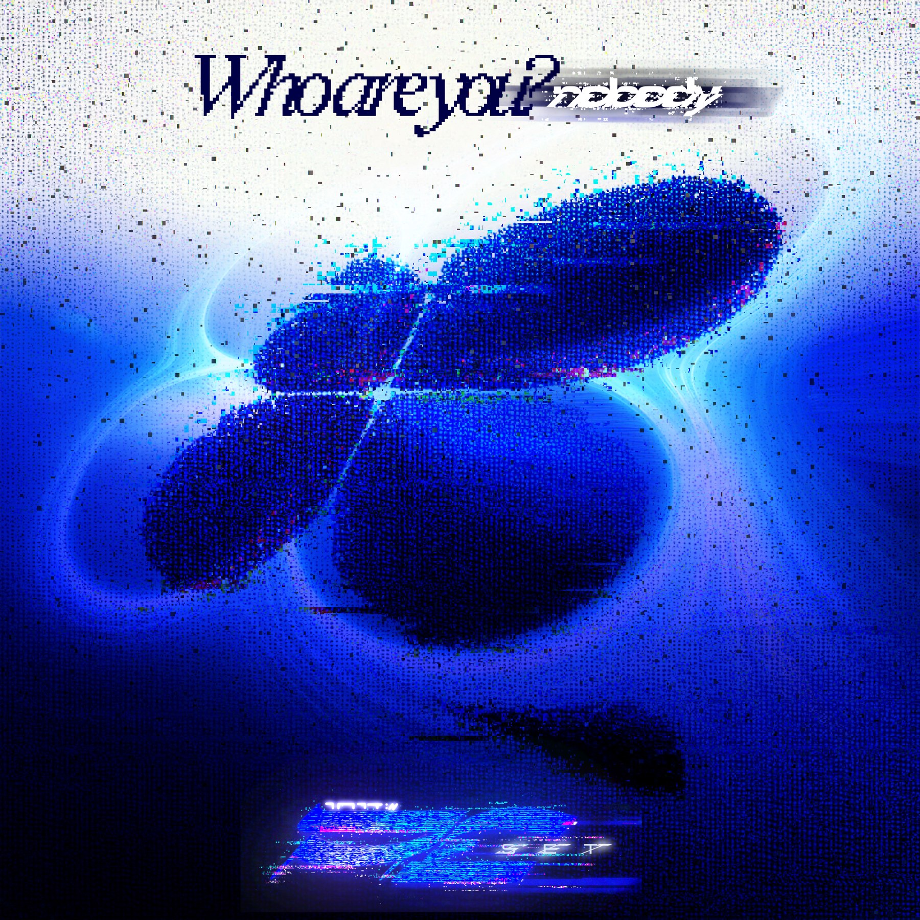 Who Are You. Lucky Lab single cover with glitch clover silhouette.